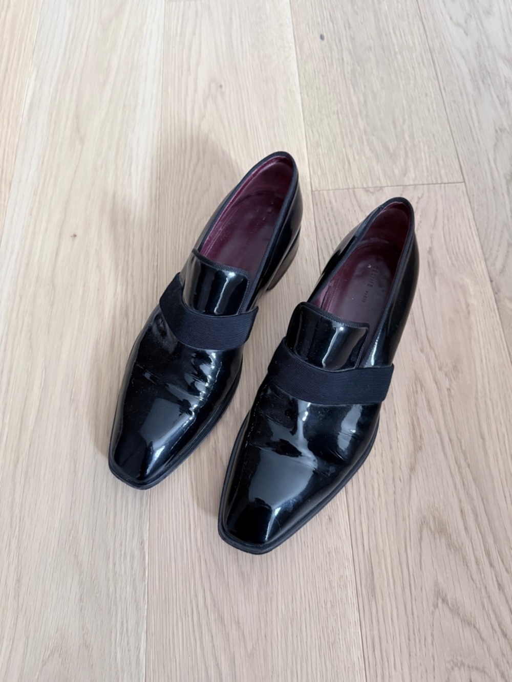 Celine Black Patent Leather Slip-On Loafers